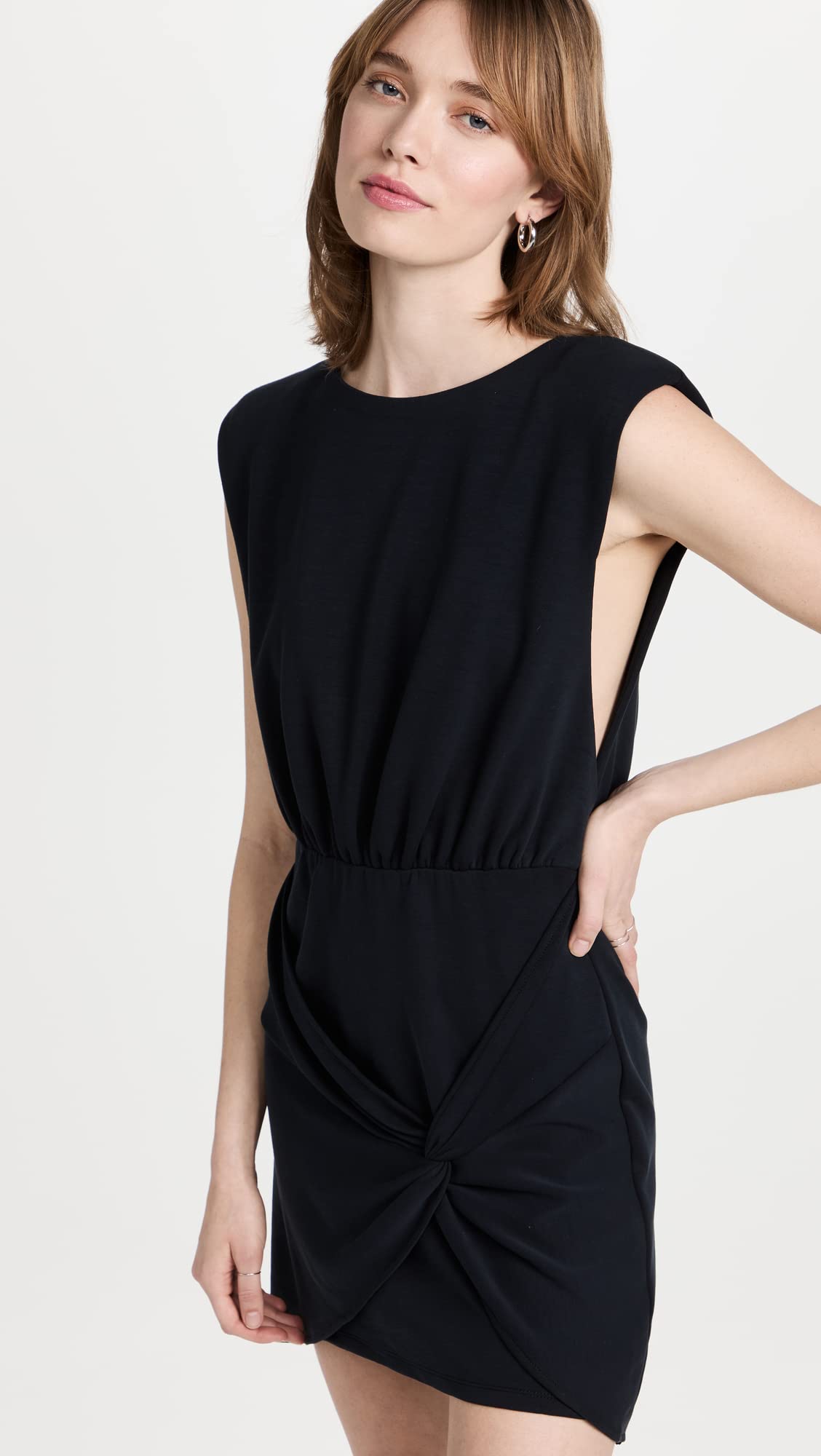 Free People Runaway Knit Mini Dress Black MD (Women's 8-10)