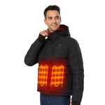 ORORO Men's Heated Jacket with Heated Collar and 90% Down Insulation (Battery Included) - Black (M)