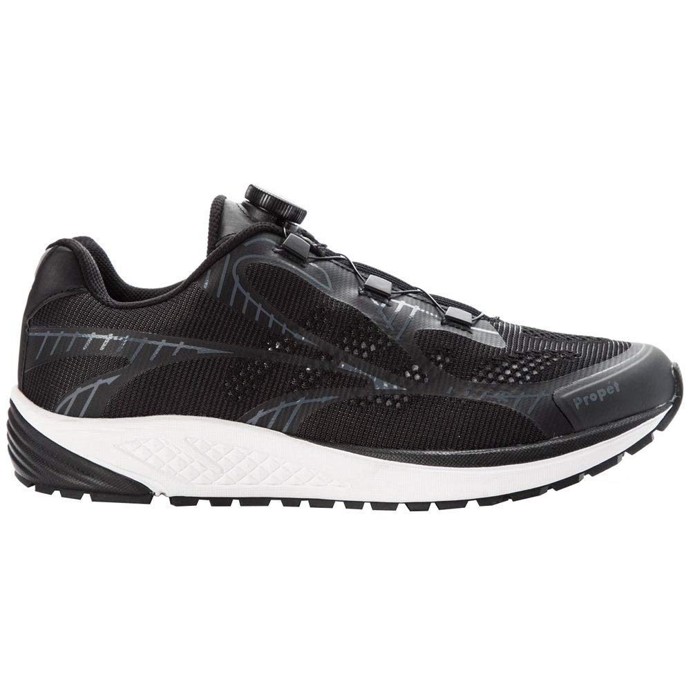 Propet Men's One Reel Fit Sneaker, Black/Dark Grey, 09H 5E US