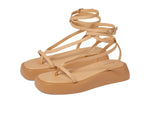 Free People Women's Winnie Wrap Flatform Sandal, Natural, 8