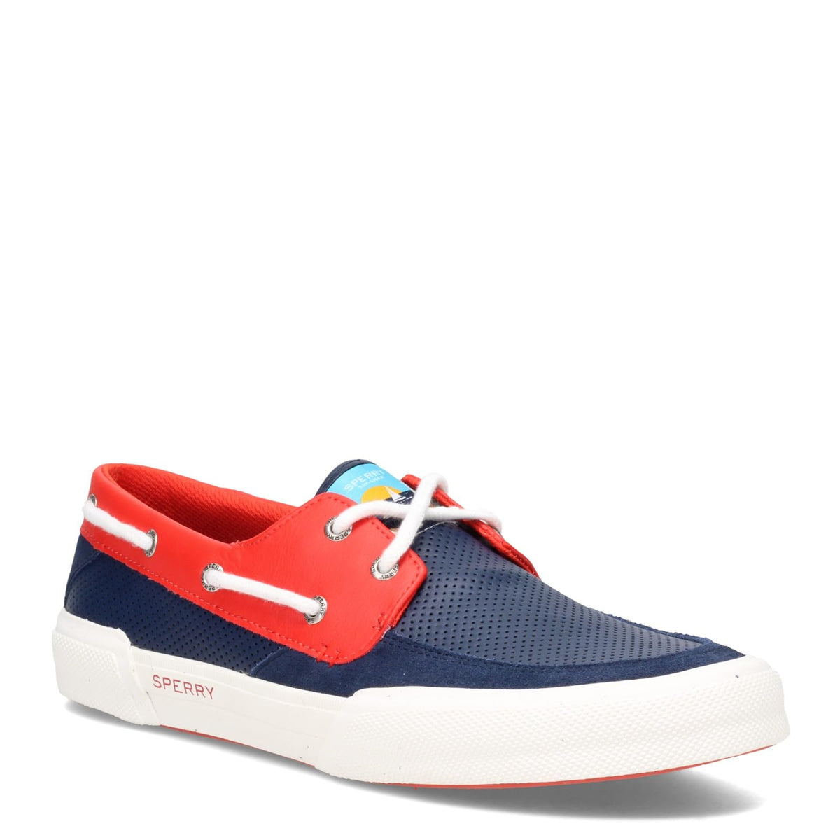 Sperry mens Soletide 2-eye Boat Shoe, Navy/Red, 10 US