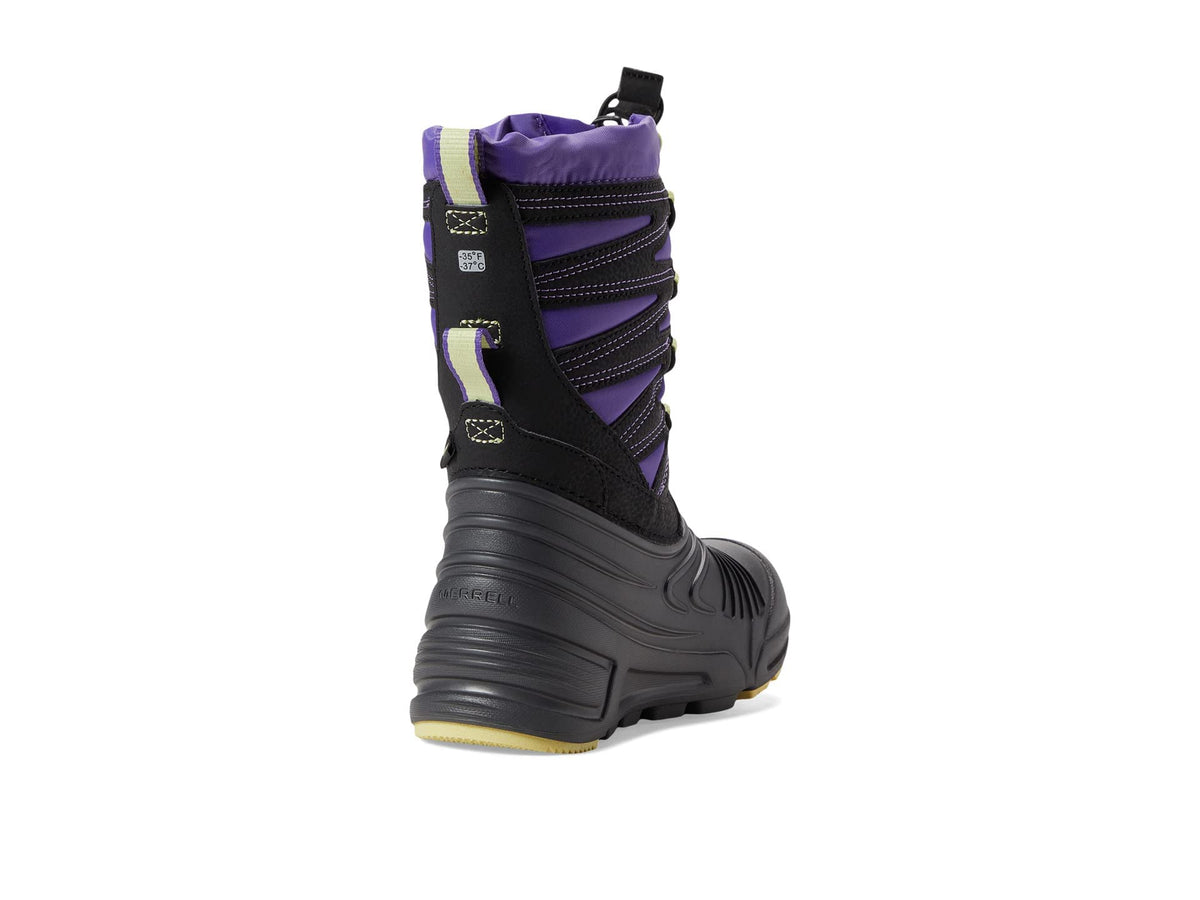 Merrell Snow Quest Lite 3.0 Waterproof Boot, Purple/Citron, 4 US Unisex Big Kid
