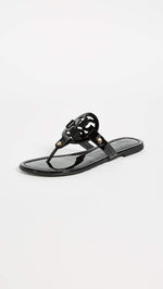Tory Burch Women's Miller Patent Thong Sandal, Black, 10.5 Medium US