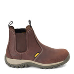 DEWALT Level Men's Slip-On, Steel Safety Toe, Leather Work Boots 9.5 Brown