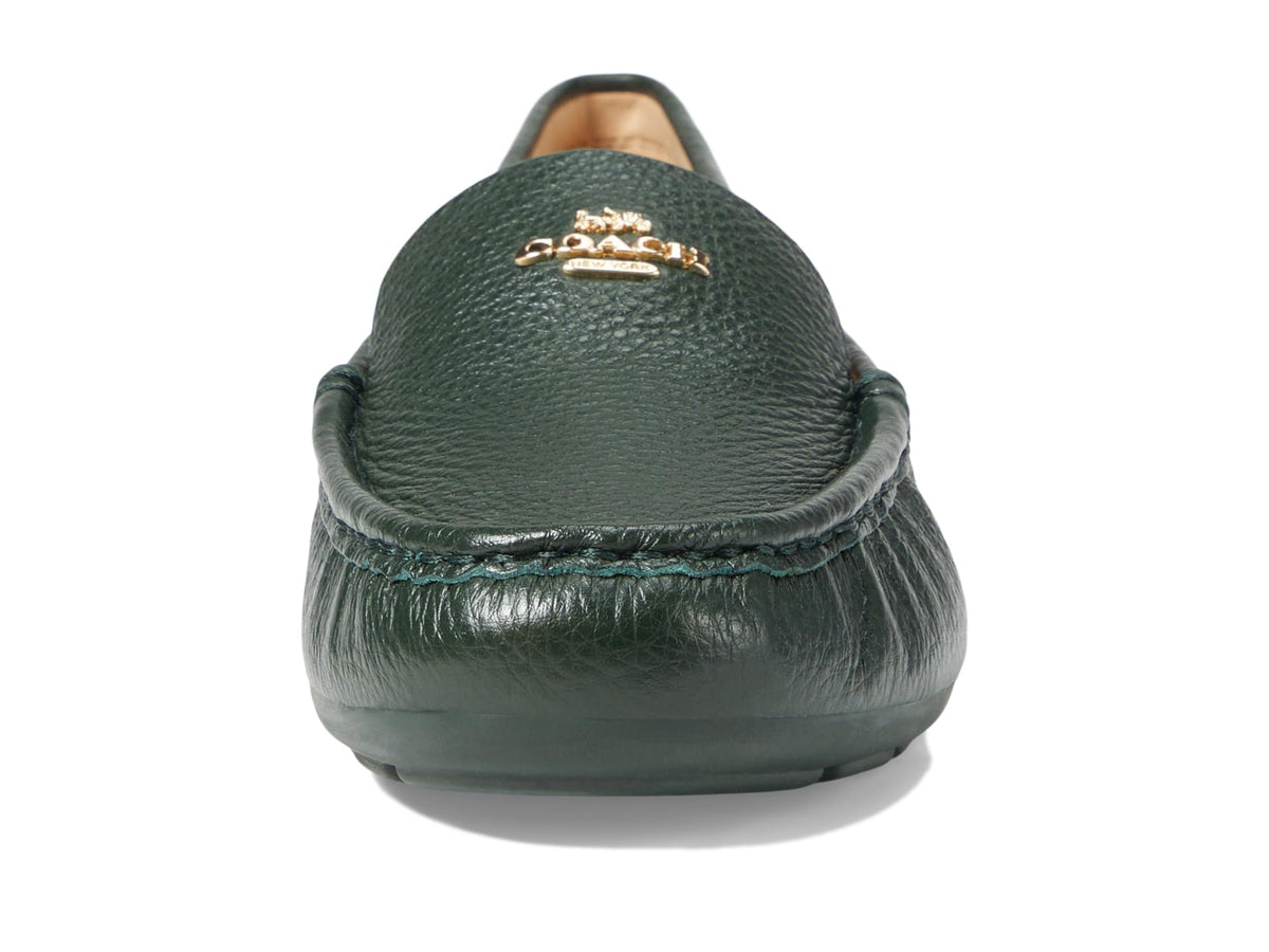 Coach® Marley Driver Women Loafers – Pebbled Leather Upper – Cushioned Footbed – Synthetic Lining – Gold Tone Amazon Green 9 B - Medium