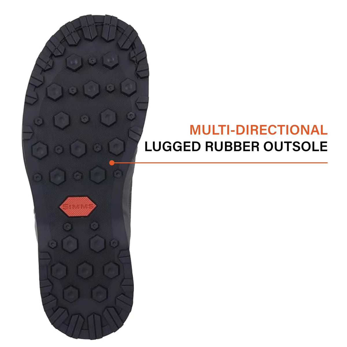 Simms Tributary Rubber Sole Wading Boots for Men and Women - Rugged Fishing Shoes with Ankle Support and Traction Control - Basalt - 6