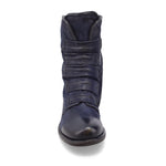 A.S.98 Traver Womens High-Ankle Boots Leather Boots w/Straps & Side Zipper (Midnight - 41EU)