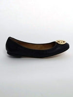 Tory Burch Benton 2 Travel Ballet in Nellie Nappa Leather (Perfect Black - Gold, Numeric_7_Point_5)