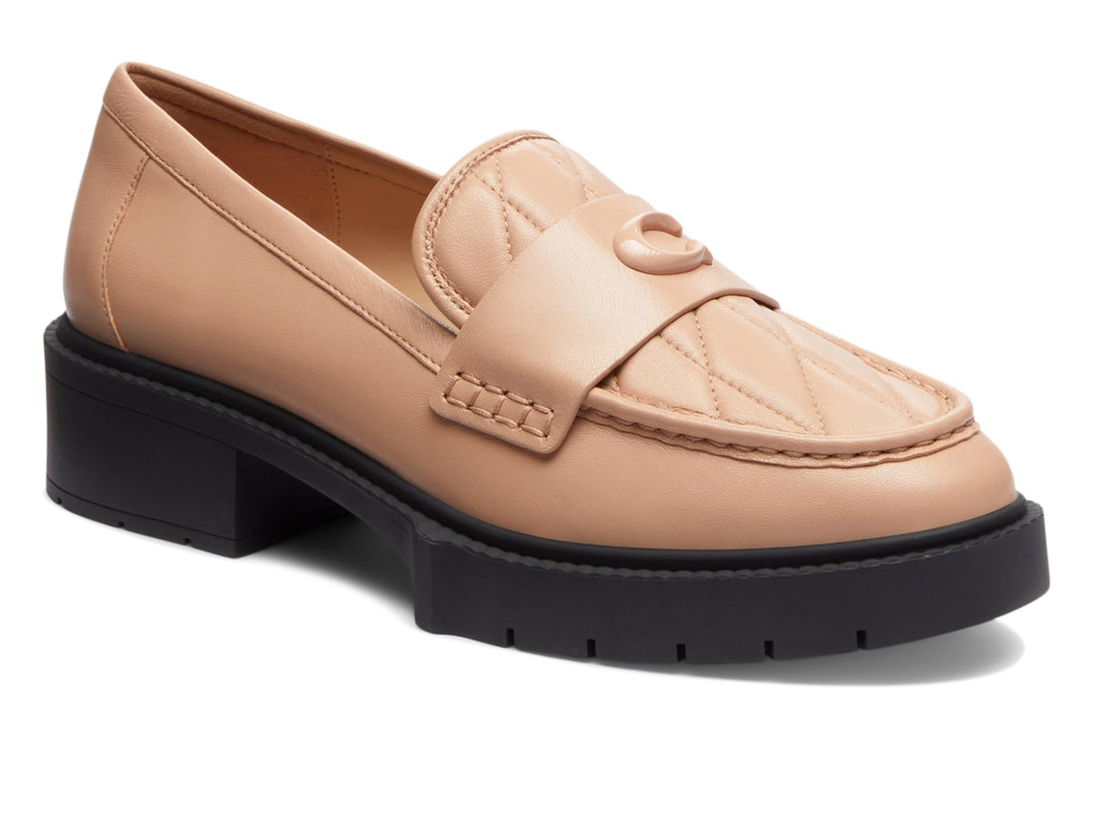 Coach® Leah Loafers for Women – Leather and Synthetic Construction – Cushioned Insole – Round Toe Buff 10 B - Medium