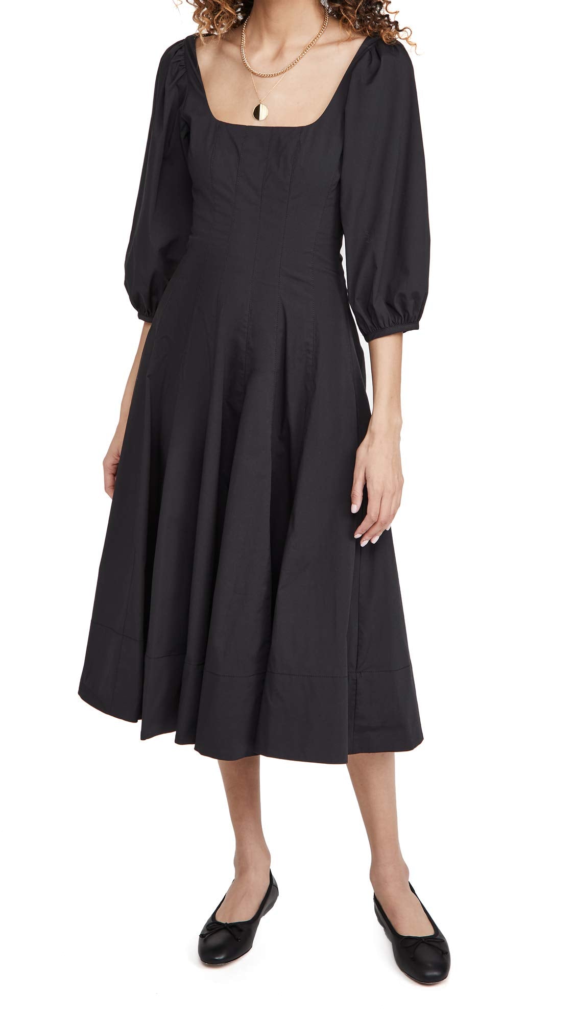 STAUD Women's Swells Dress 14 Black