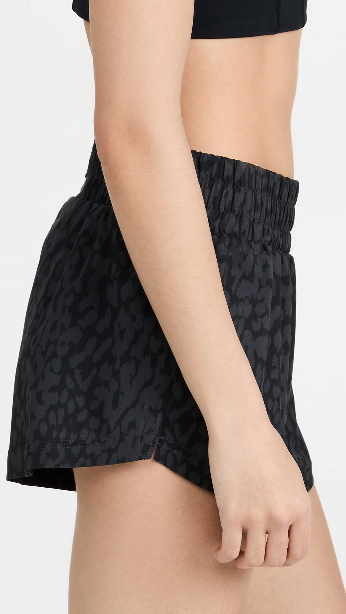 Varley Women's Kallin Running Shorts, Shadow Animal, Print, Black, XS