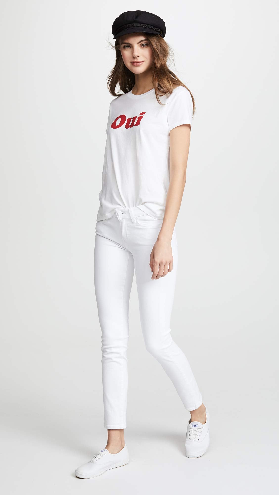 PAIGE Women's Skyline Ankle Skinny Jeans, Crisp White, 26