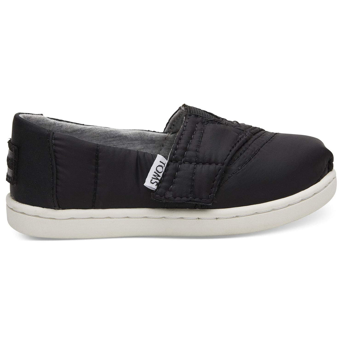 TOMS Kids Black Quilted Tiny Classics 10012566 (Size: 5)