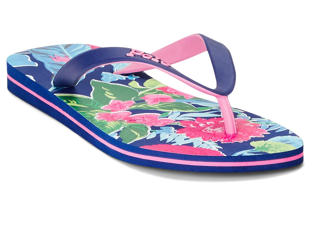 Polo Ralph Lauren Bolt Flip-Flop Navy Garden Floral Tropical 7 D (M)