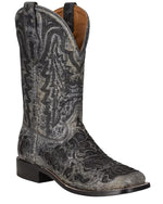 CORRAL Men's Exotic Alligator Inlay Western Boot Broad Square Toe Black 8.5 D