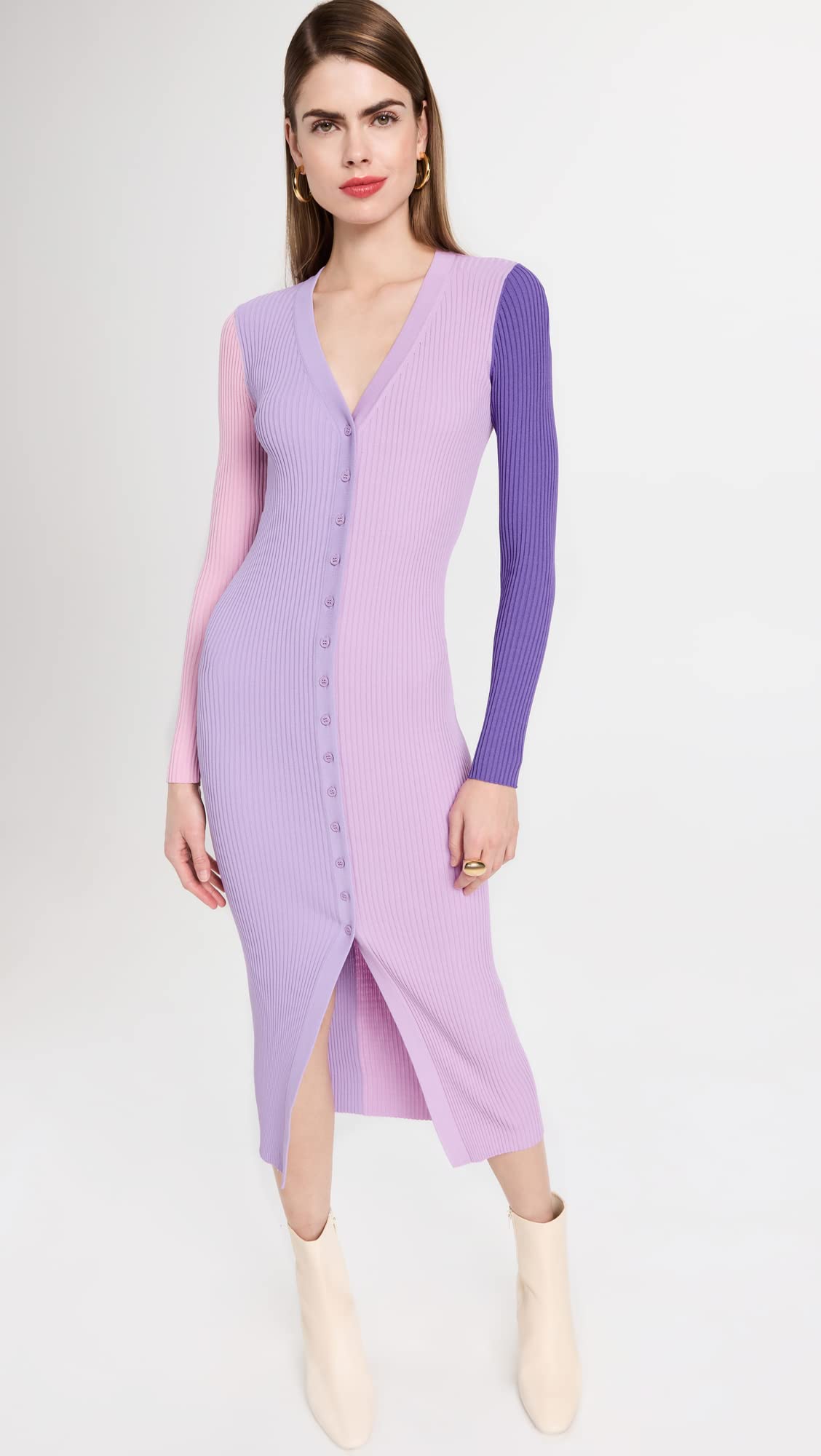 STAUD Women's Shoko Sweater Dress, Iris Multi, L