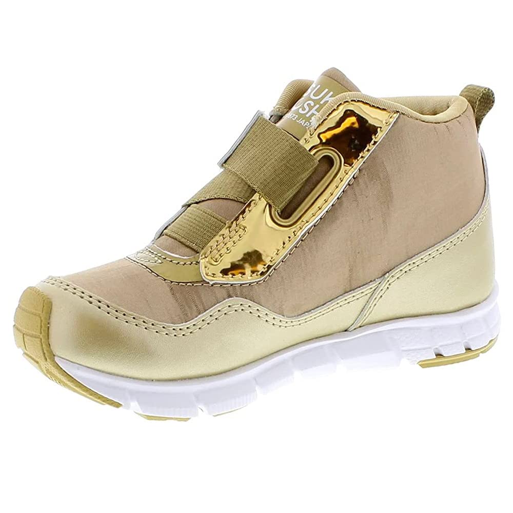 TSUKIHOSHI TOKYO Kids Shoes - Strap-Closure Machine-Washable Kids and Toddler Shoes with Wide Toe Box & Slip-Resistant, Non-Marking Outsoles, Gold/Honey - 8 Toddler(1-4 years)