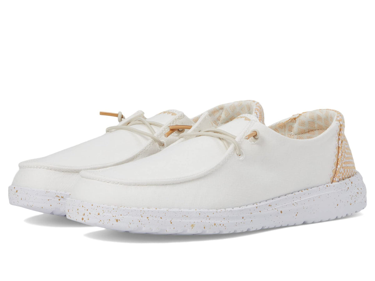 Hey Dude Wendy Chambray Woven (Little Kid/Big Kid) White Sand 1 Little Kid M