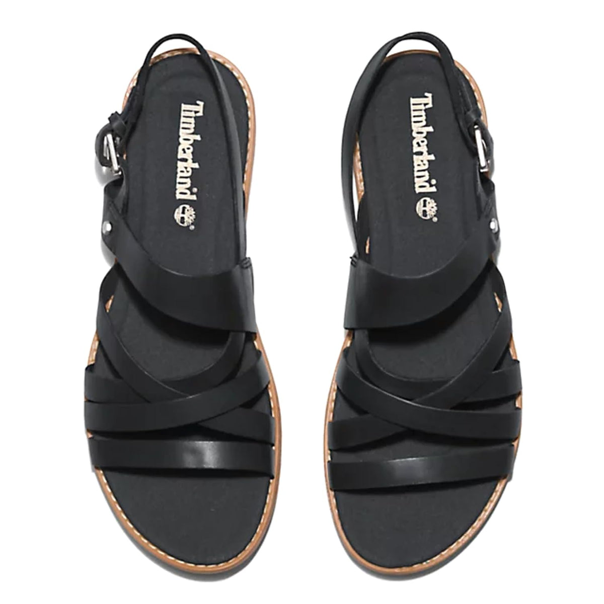 Timberland Women's Chicago Riverside Backstrap Sandal, Black Full-Grain, 9