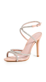 SCHUTZ Women's Louise Sandals, Cristal/Transparente/Rose, Rose Gold, Tan, Clear, 5 Medium US