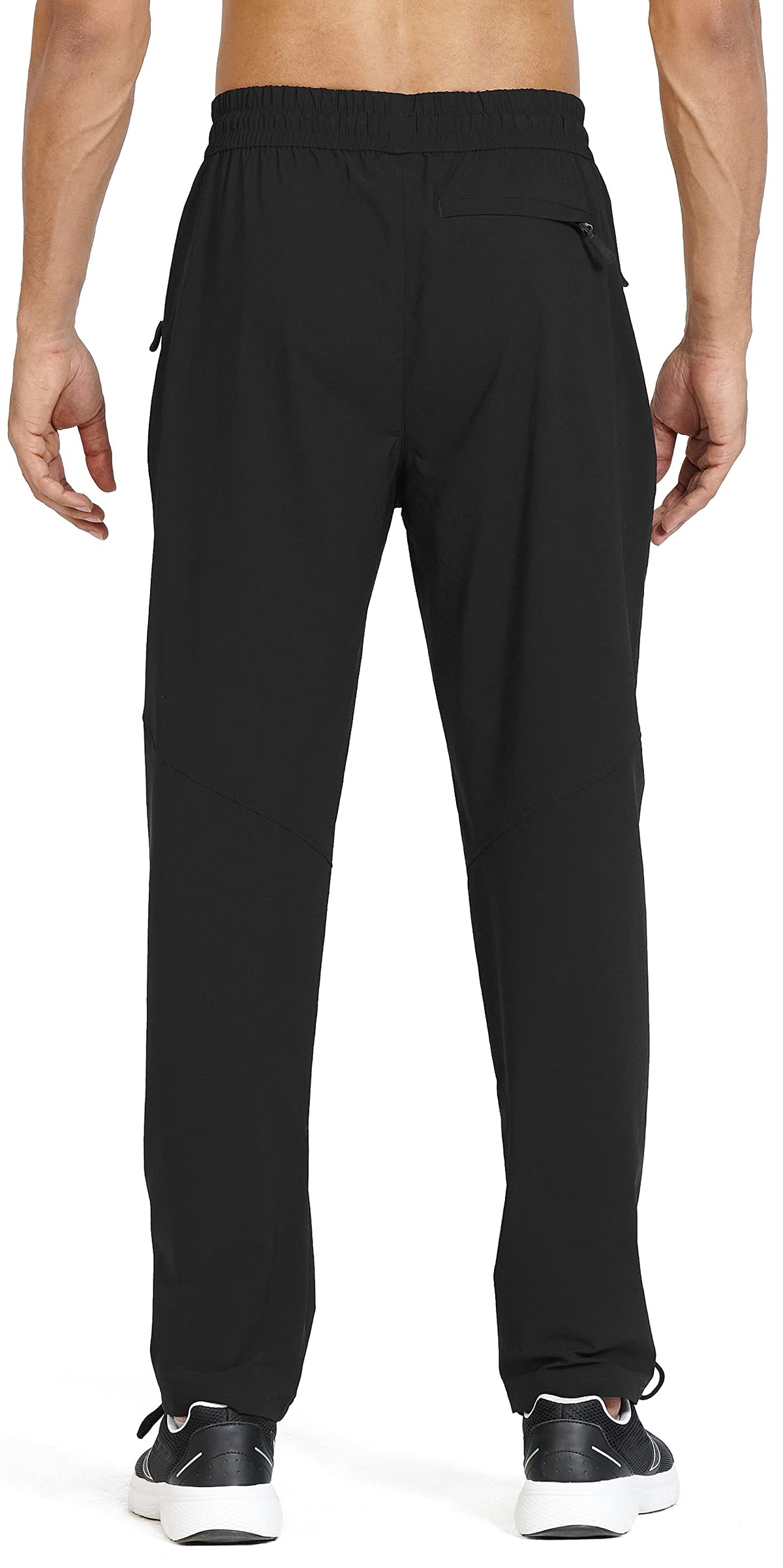 NORTHYARD Men's Lightweight Running Pants Quick Dry Athletic Pants Open Hem Active Training Workout Sports Pants Black XL