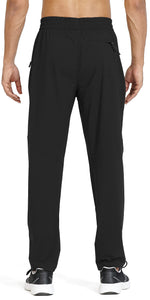 NORTHYARD Men's Lightweight Running Pants Quick Dry Athletic Pants Open Hem Active Training Workout Sports Pants Black M