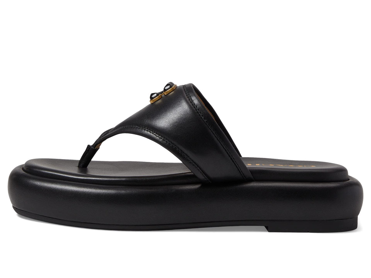 Coach Sylvie Leather Sandal Black 10 B (M)