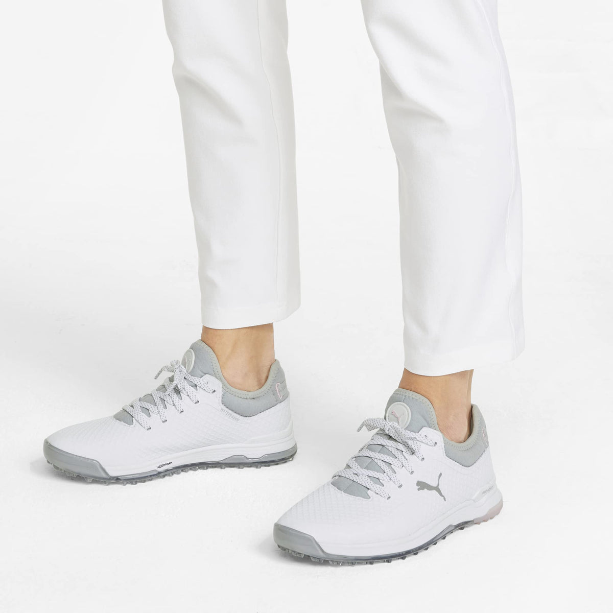 PUMA GOLF Women's Proadapt Alphacat Golf Shoe 12 Puma White-puma Silver-pink Lady