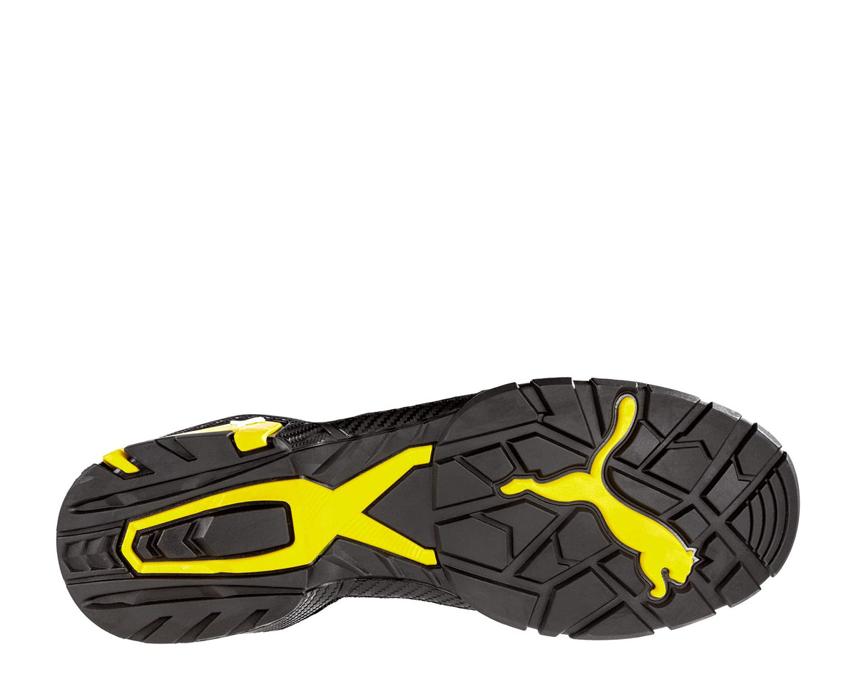 Puma Men's Amsterdam Sneaker, Black-Yellow, 8