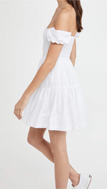 STAUD Women's Mini Elio Dress, White, 2