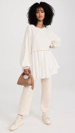 Free People Women's Eleanor Sweatshirt Dress, Grey Combo, XS