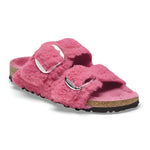 Birkenstock Women's Arizona Big Buckle Teddy Sandals, Fuchsia Tulip, Red, 7 Medium US