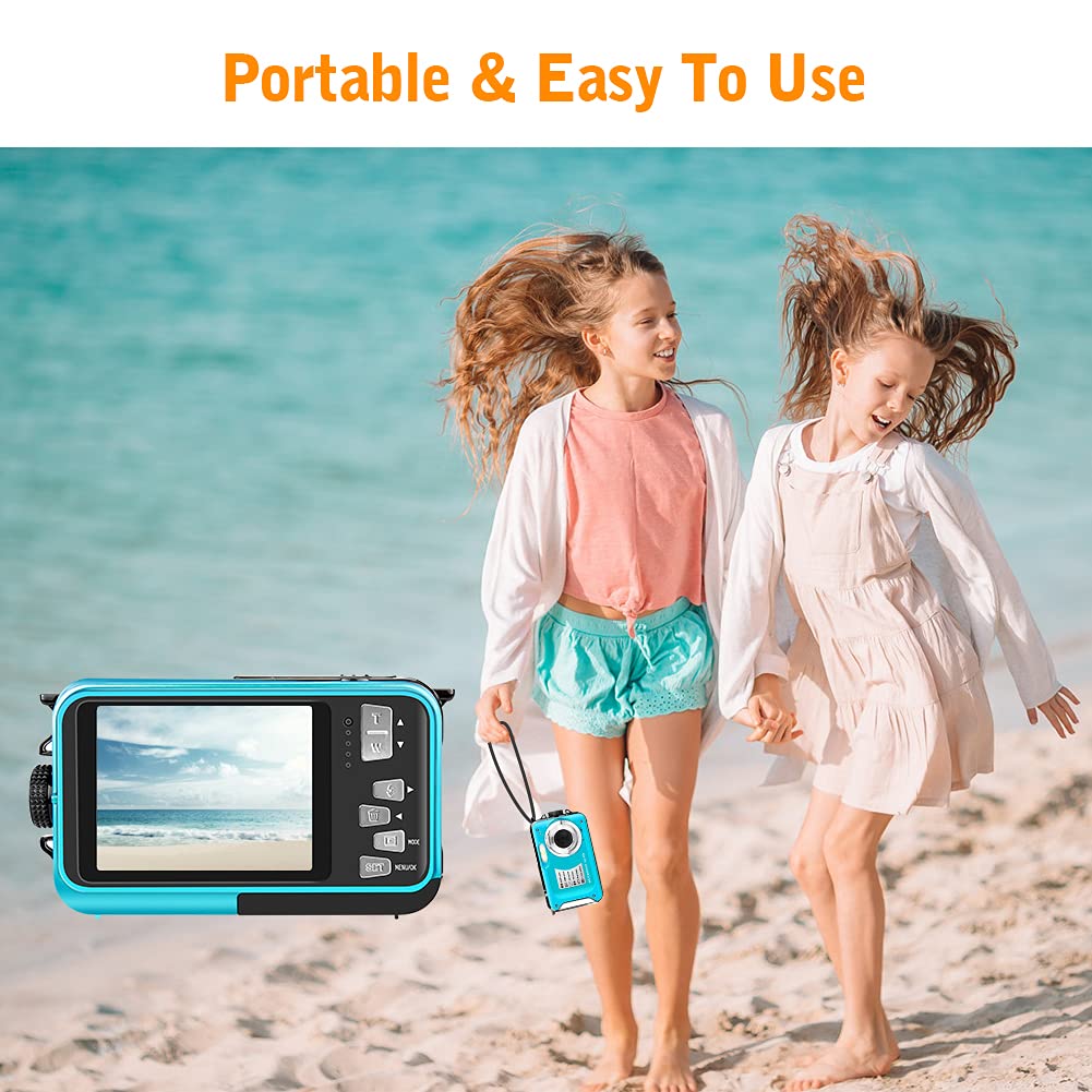 Yifecial Waterproof Camera 10FT Underwater Camera 30MP 1080P FHD Video Resolution 16X Zoom Waterproof Digital Camera for Snorkeling,Vacation(Green)