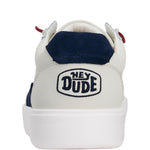 HEYDUDE Men's Hudson M Leather Light Grey/Navy Size 15 | Men's Shoes | Men Slip-on Sneakers | Comfortable & Light-Weight