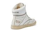 Coach Distressed Leather High-Top Sneaker White 9.5 D (M)