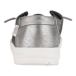 HEYDUDE Girl's Wendy Y Metallic Sparkle Charcoal Size 6 | Youth's Shoes | Youth Slip-on Loafers | Comfortable & Light-Weight