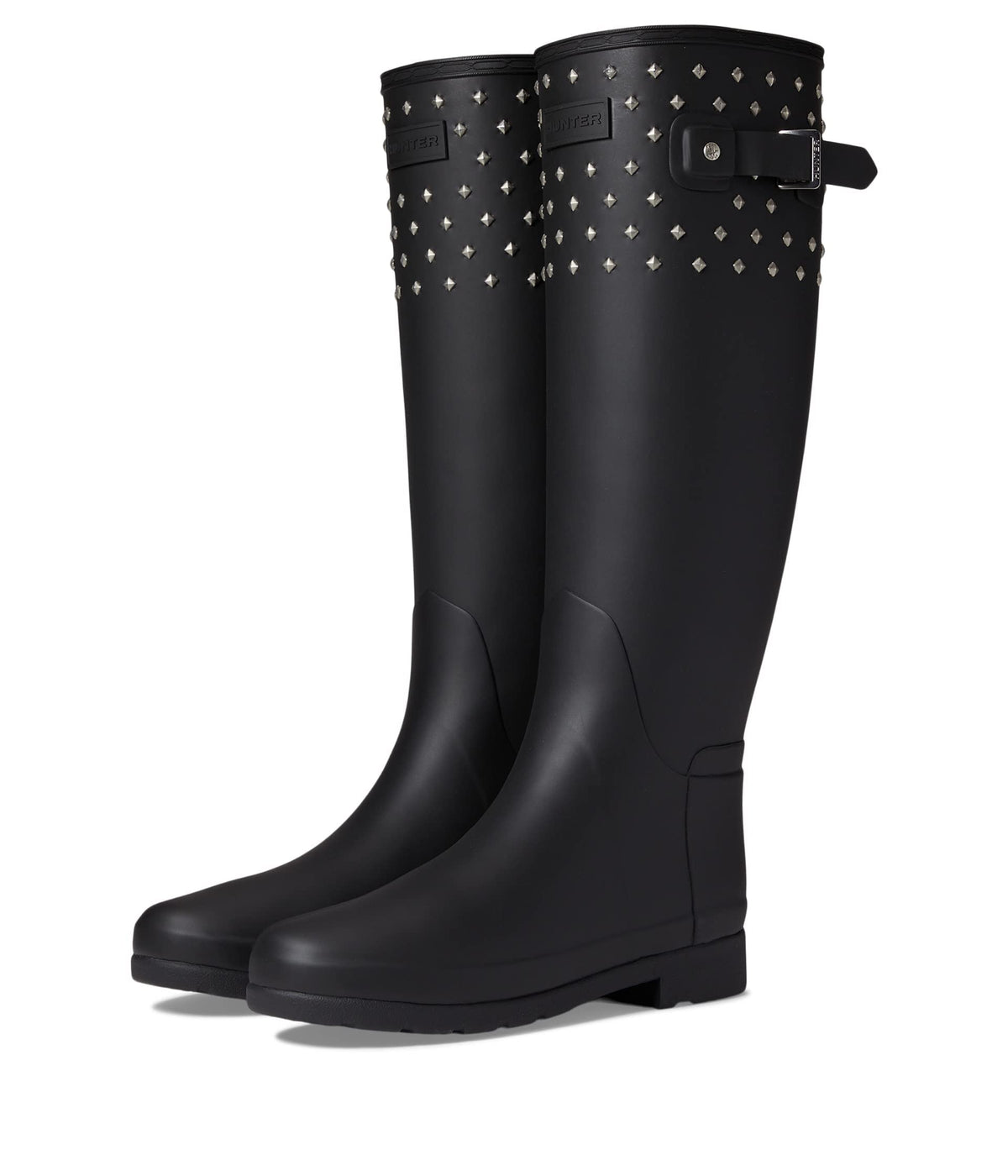 Hunter Refined Tall Stud Cuff Boot Black 11 M