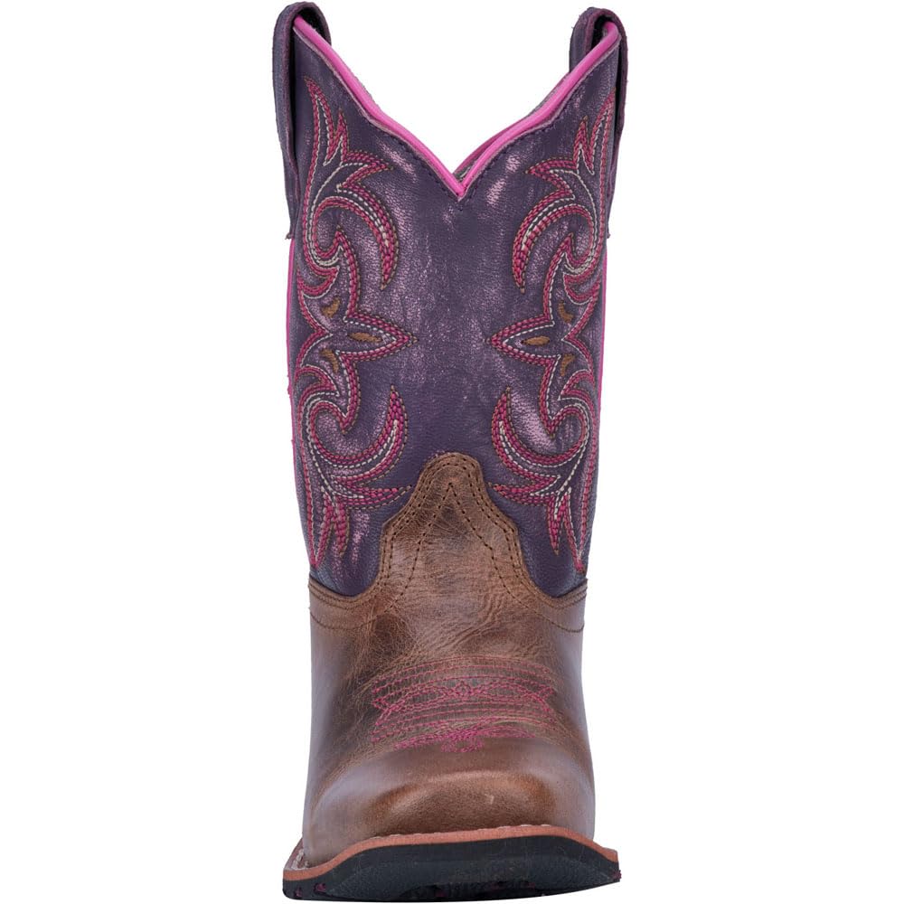 Dan Post Majesty (Toddler/Little Kid) Western Boot, Brown/Purple, 2 US Unisex
