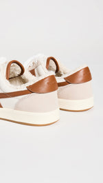 Tory Burch Women's Hank Court Sneakers, Calcare/Tan/New Ivory, 9 Medium US