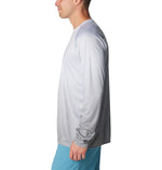 Columbia Men's Super Terminal Tackle PFG Super Fade Long Sleeve, Cirrus Grey Techcamo/Bathymetric Super Fade, Medium