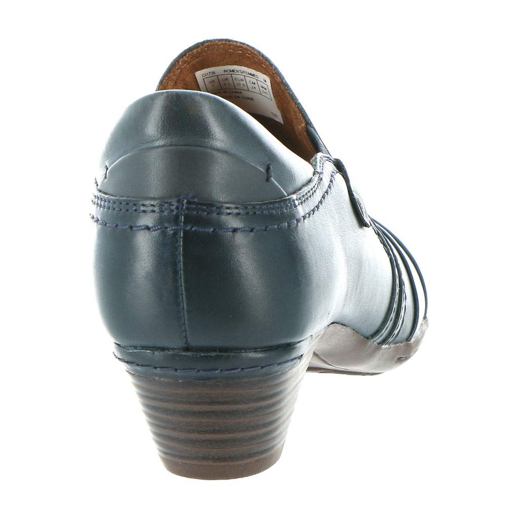 Cobb Hill Laurel Slip-on Women's Heeled Sandal Blue Leather - 9 Medium