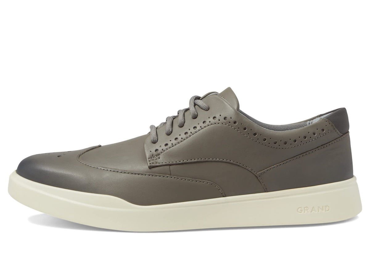 Cole Haan Men's Grand Crosscourt Wingtip Sneaker, Ironstone Nubuck/Ivory, 7