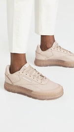 Reebok Women's Club C Double Geo Flooded Ice Sneakers, Modern Beige/Modern Beige, Tan, 7.5 Medium US