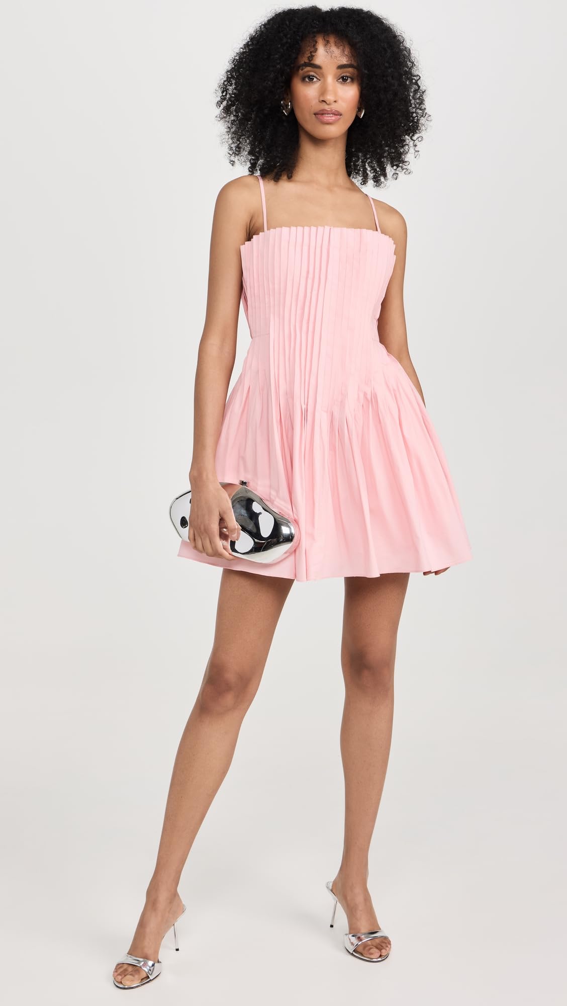 STAUD Women's Mini Bella Dress, Pearl Pink, 0