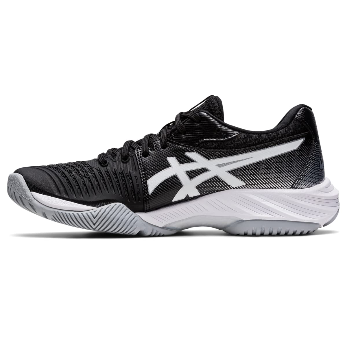ASICS Women's Netburner Ballistic FlyteFoam 3 Volleyball Shoes, 10, Black/Pure Silver