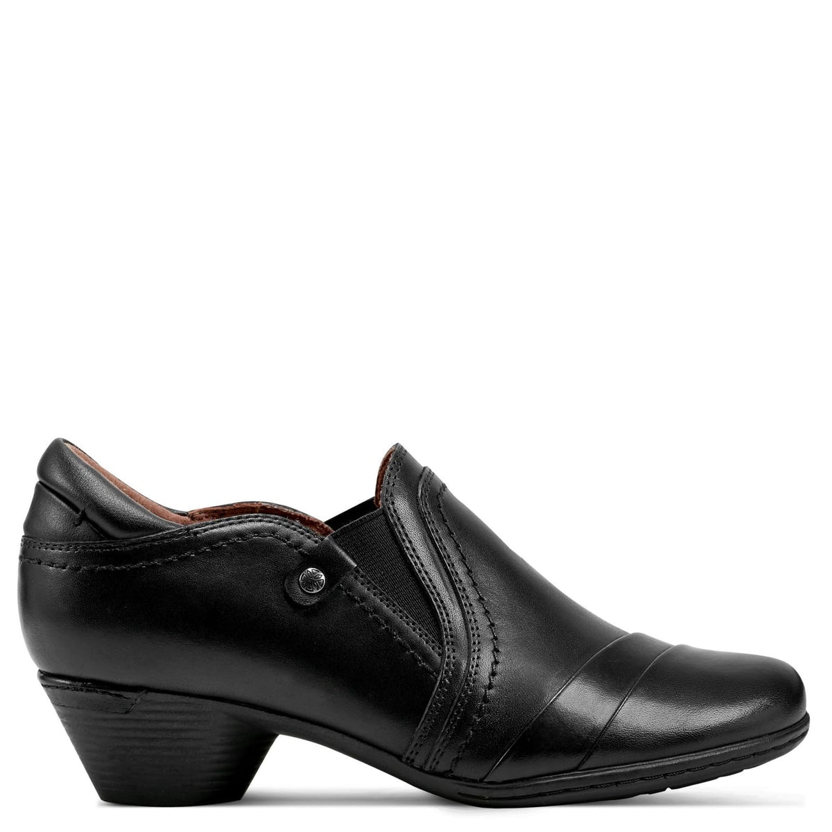 Rockport Cobb Hill Laurel Slip-on Women's Heeled Sandal - Black Leather - 7.5