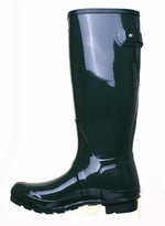 Hunter Original Back Adjustable Gloss Rain Boots for Women - Nylon Lining with Cushioned Footbed, Multilayered Sponge Insole, and Pull-On DesignGreen 8 M
