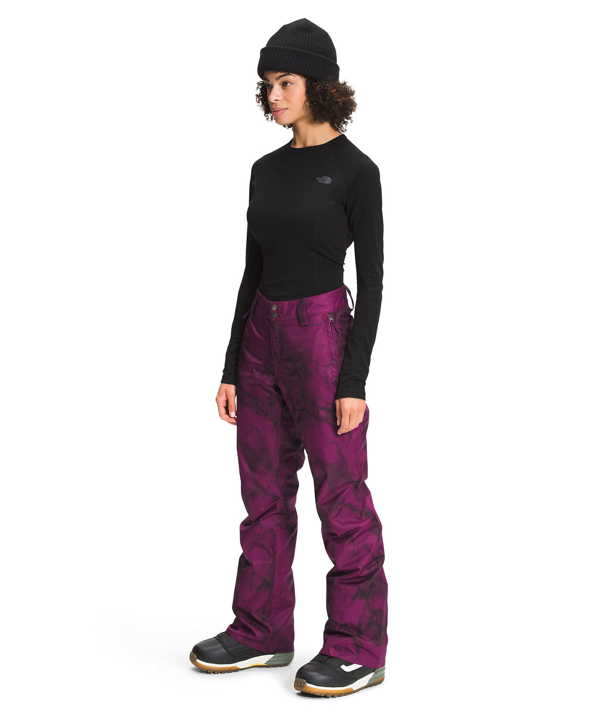 THE NORTH FACE Women's Sally Insulated Snow Pants - Regular, Pamplona Purple Marble Texture Camo Print, XX-Large Regular