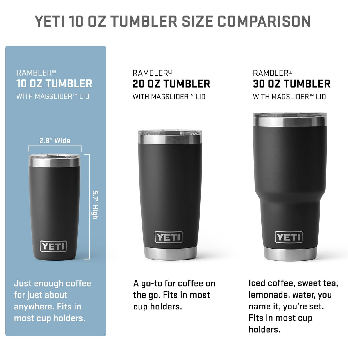 YETI Rambler 10 oz Tumbler, Stainless Steel, Vacuum Insulated with MagSlider Lid, Seafoam