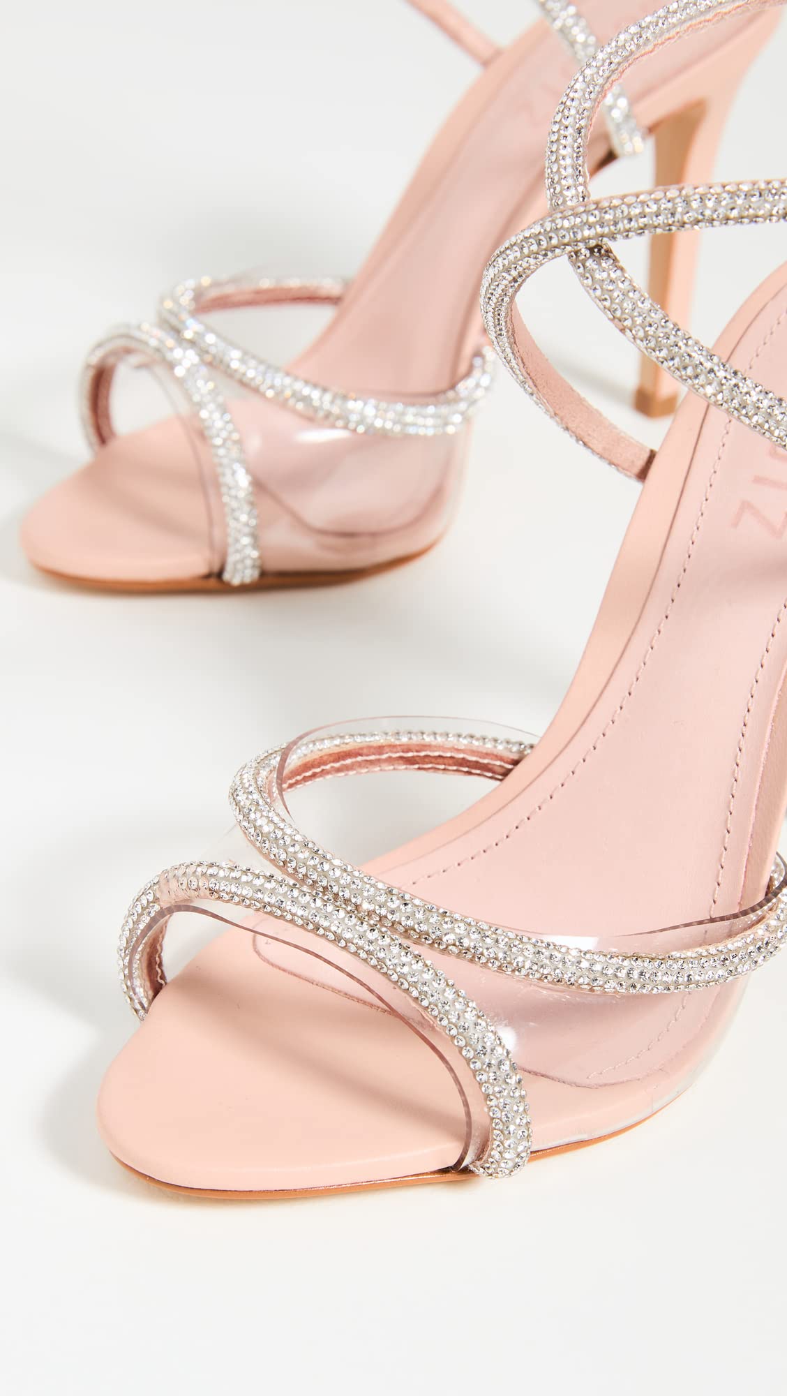 SCHUTZ Women's Louise Sandals, Cristal/Transparente/Rose, Rose Gold, Tan, Clear, 5 Medium US